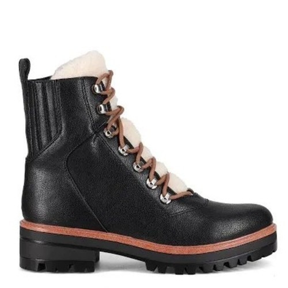Nine West Ivani black lace up combat boots women's size 11 faux leather trendy